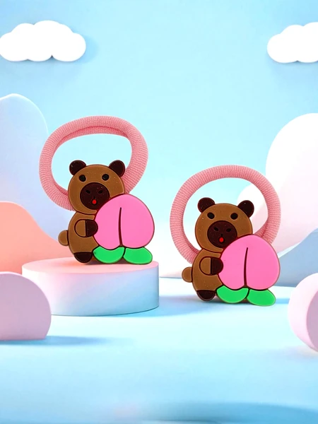 Farebné gumičky do vlasov s motívom medvedíka