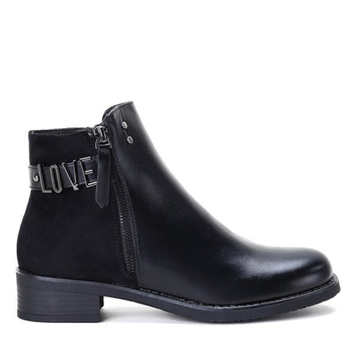 Czarne sztyblety na płaskim obcasie Addison - Obuwie