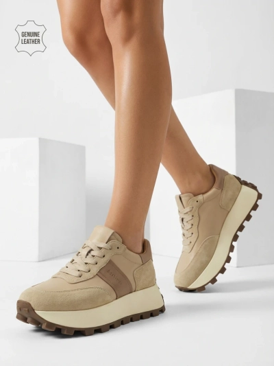 Športne ženske superge iz naravnega usnja Naterre