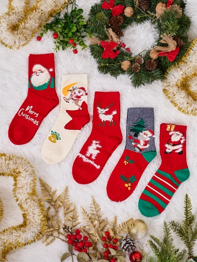 Royalfashion ženské dlhé Vianočné ponožky 5/ balenie