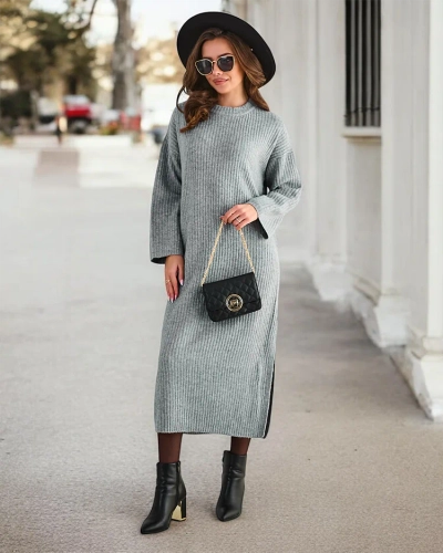 Royalfashion Ženský dlhý sveterový šat