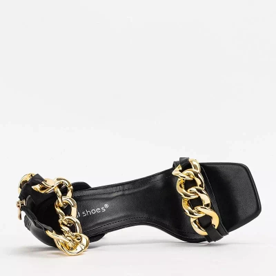 OUTLET Čierne sandále na vysokom opätku Tajla - Topánky