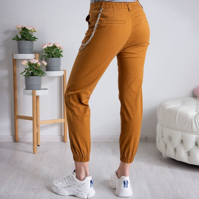 Dámské nákladní kalhotky s hořčicí s řetízkem - Kalhoty 1