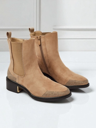 Ženski gležnarji iz eko semiša, okrašeni s cirkoni TangleMist