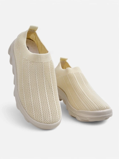 Ženski slip-on čevlji Arete Bež, zračne superge iz tkanine