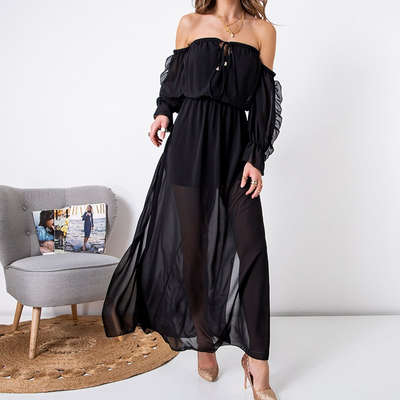 Dámske čierne maxi šaty - Oblečenie