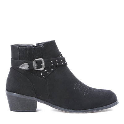 Czarne sztyblety Lesley - Obuwie