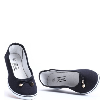 Czarne balerinki na koturnie Kalsey- Obuwie