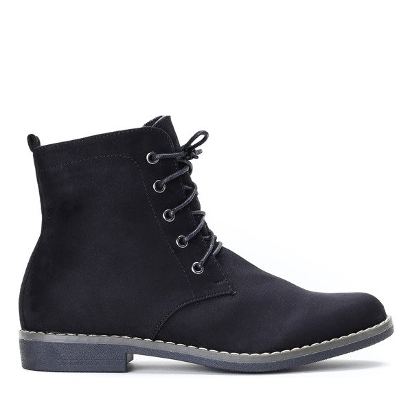 Czarne ocieplane workery April - Obuwie