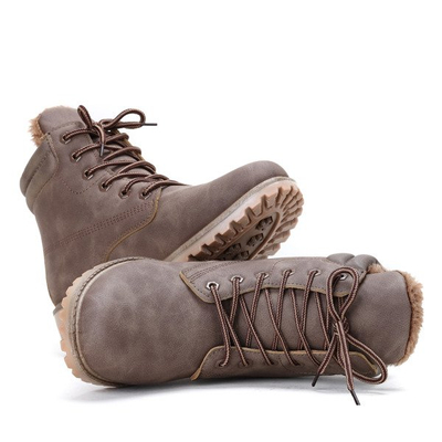 Ocieplane trapery Maggie w kolorze khaki- Obuwie