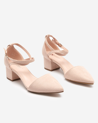 Dámske béžové sandále na stĺpiku Crisco - Obuv