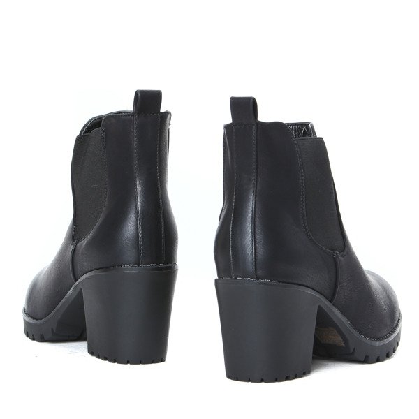 Czarne botki na grubym obcasie Loren - Obuwie
