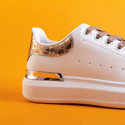 Biele a zlaté dámske športové topánky Pamelia - Oblečenie