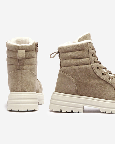 Dámske zateplené traperky hnedej farby Tivica - Obuv