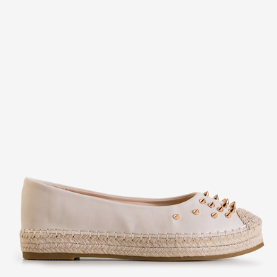 Béžové dámske espadrilky s tryskami Edmaria - Obuv