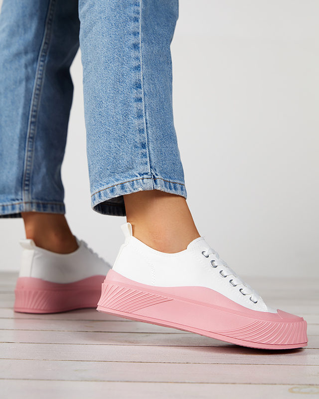 Bielo-ružové dámske tenisky typ Nerikas tenisky - Obuv