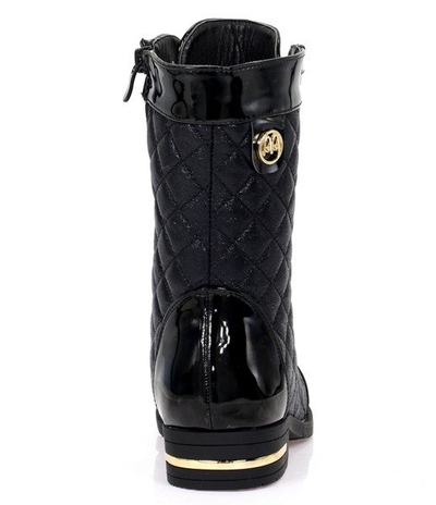 Czarne, pikowane workery - Obuwie