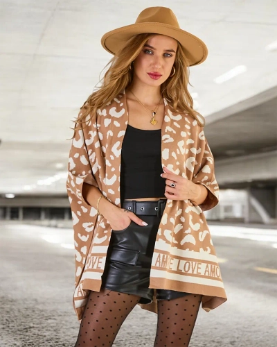 Royalfashion Dámske pončo s potlačou