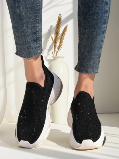 Royalfashion dámske sneakersy na slip-on s rhinestoneovými ozdobami Elavises