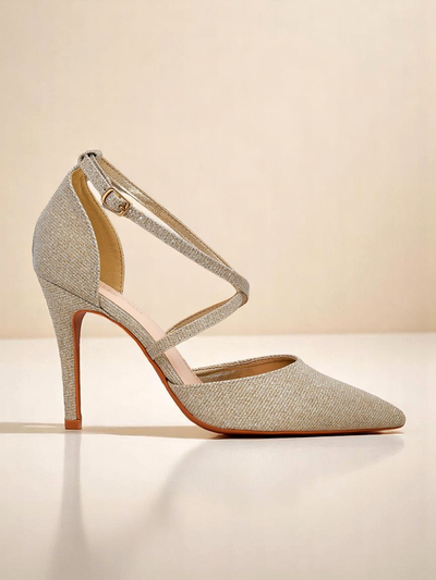 Royalfashion Dámske lodičky na ihlovom podpätku GlamStrap