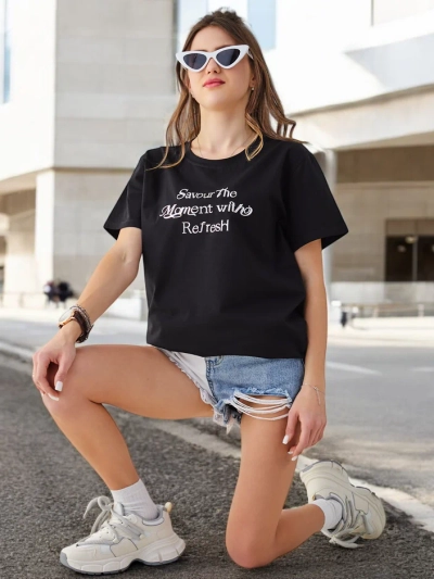Royalfashion Bavlnené dámske tričko Užite si okamih s Refresh