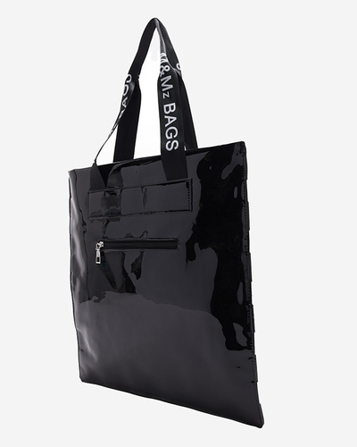 Čierno-strieborná shopper taška so šachovnicovým vzorom - Doplnky