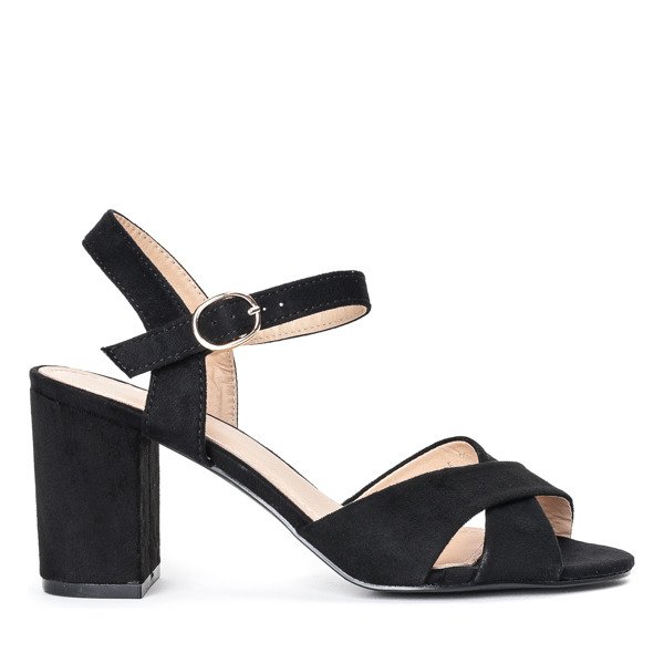 Černé sandály na sloupku Vivina - Obuv 1