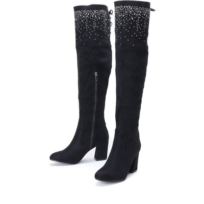 Czarne kozaki z dżetami Lucid Dreams - Obuwie