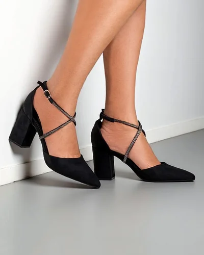 Royalfashion Dámske eko semišové lodičky s popruhmi Eurole