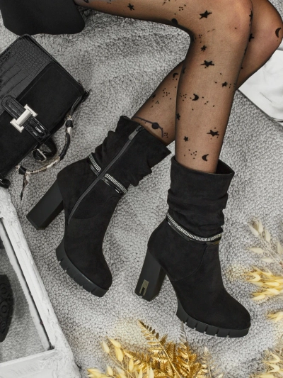 Ženski gležnarji iz eko semiša s peto BrambleDusk