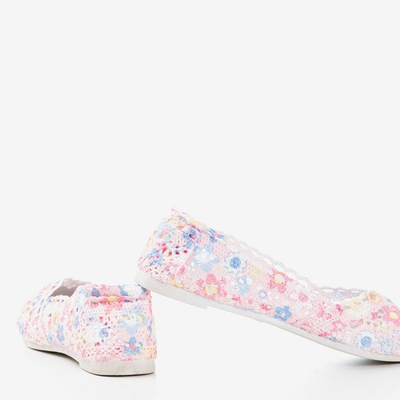 Ružové kvetované dámske baleríny Florensita - Obuv