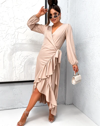 Royalfashion Dámske midi šaty s volánmi