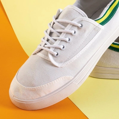 OUTLET Biele pánske športové tenisky Nelchael - Obuv