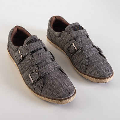 Šedé pánske topánky s prackami Betta - Obuv