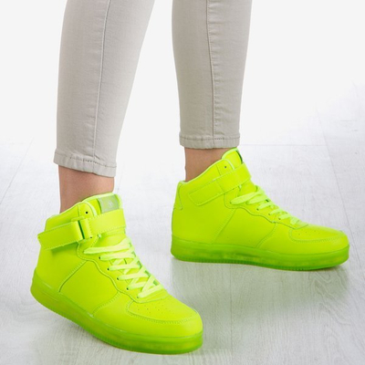 Neon zelené dámské sportovní boty zářící Led Love - Footwear 1