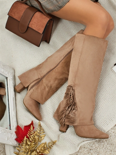 Ženski eko semiš škornji z zgornjim delom Rimolea