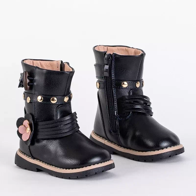 OUTLET Detské tmavomodré čižmy s eko kožou Kisso- Footwear