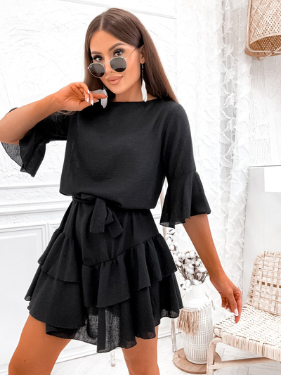 Royalfashion Dámske plátenné mini šaty