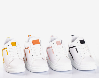 Biele a žlté dámske tenisky s klinovým podpätkom Marcja - Obuv