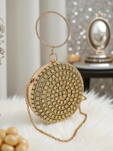 Royalfashion Ženska večerna torbica s cirkoni Elira Noir