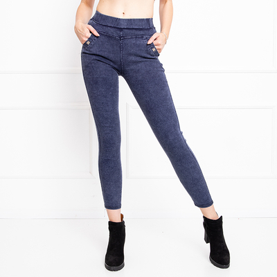 Tmavomodré treggings a ́la jeans- Oblečenie