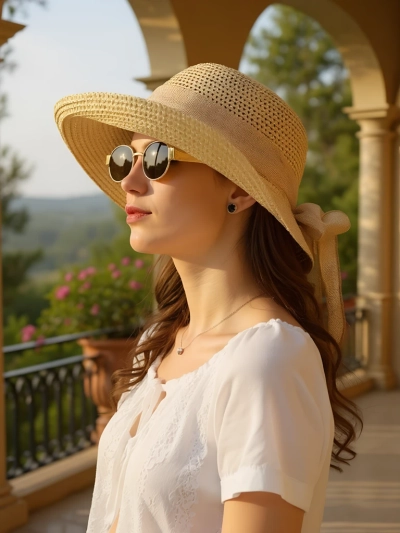 Royalfashion Dámsky slamenný klobúk Grace s mašľou