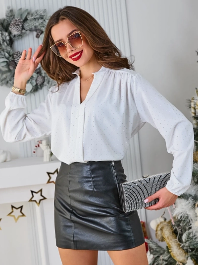Royalfashion Dámska košeľa s kamienkami