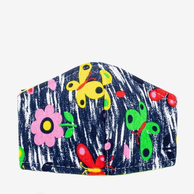 Dětská tmavě modrá 3-vrstvová obličejová maska - Masky 1