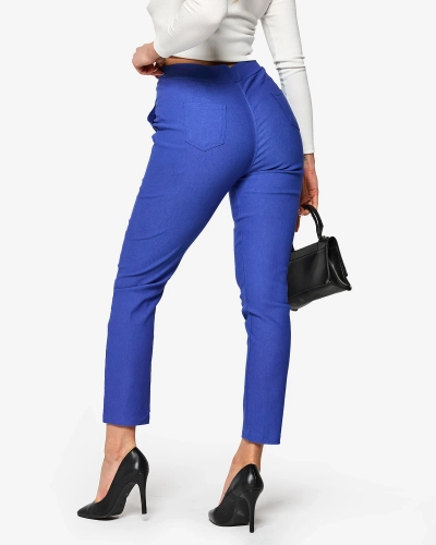 Modré dámske tegingové nohavice PLUS SIZE- Oblečenie