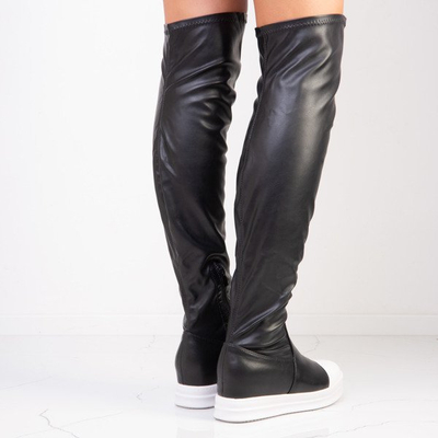 Čierne a biele topánky na platforme disco - Obuv