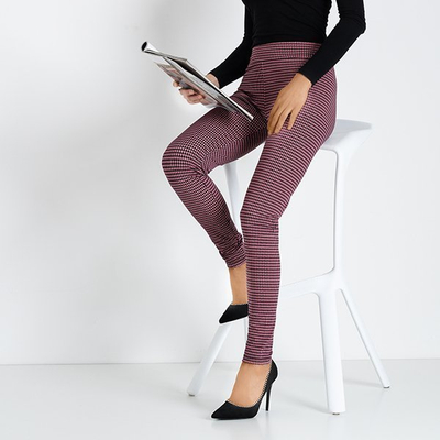 Ružové houndstooth legíny - Oblečenie