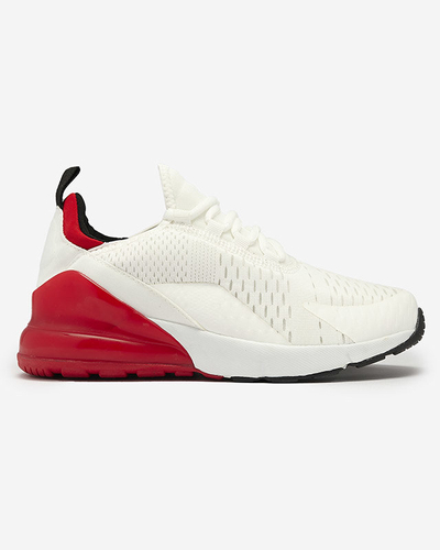 Bielo-červená dámska textilná športová obuv Tayrio- Footwear