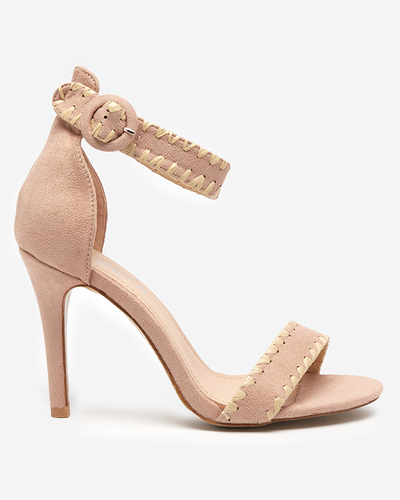 Púdrované dámske sandále na vysokom podpätku Kemisooa - Obuv