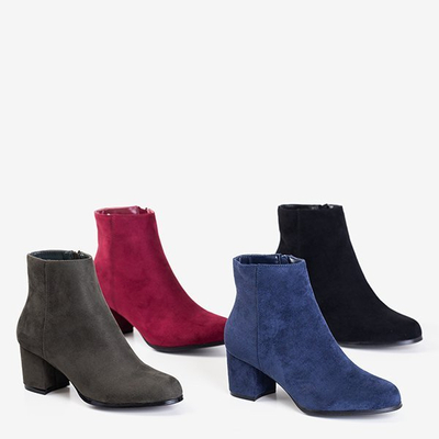 Černé dámské kotníkové boty na nízkém sloupku Michela - Obuv